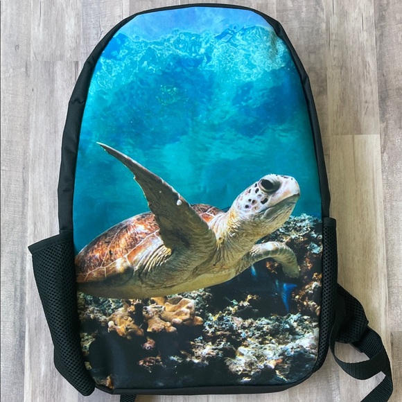 Sea Turtle Backpack with mesh side pockets kids boys girls - Picture 1 of 4